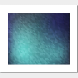 Blue mosaic background Posters and Art